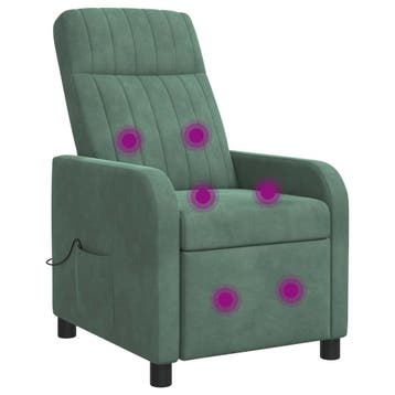 vidaXL Massage Recliner Zeegroen fluweel, Verzenden, Nieuw