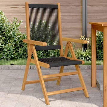 vidaXL Inklapbare stoelen 2 st massief acaciahout en, Tuin en Terras, Verzenden, Nieuw, Hout