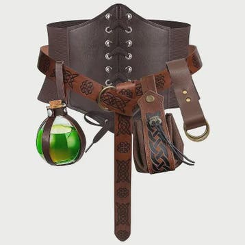 Renaissance Kostuum Set: Riem met Pouch, Flesje & Accessoire, Verzenden