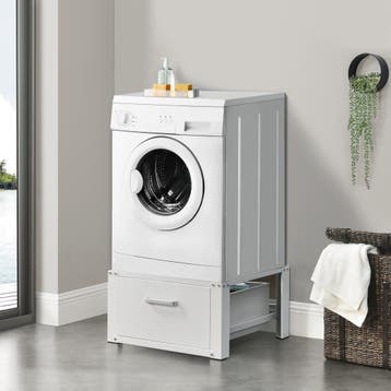 Wasmachine sokkel verhoger met lade 63x54x31 tot 150 kg wit, Verzenden, Nieuw