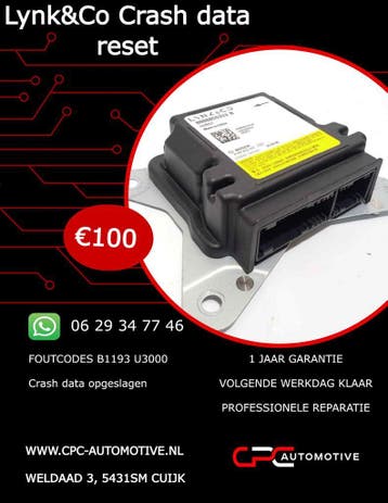 Lynk & Co Crash data reset B1193 U3000, Ophalen of Verzenden, Nieuw