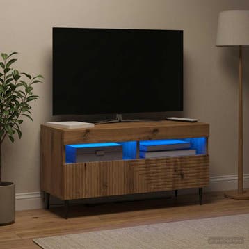 vidaXL LED tv-meubel HAARLEM 81 x 35 x 43 cm Artisanaal, Huis en Inrichting, Minder dan 50 cm, Verzenden, Nieuw, Minder dan 100 cm