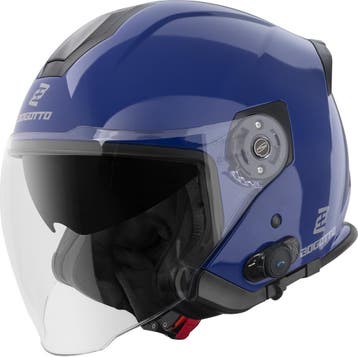 Bogotto H586 BT Solid Blauw Bluetooth Jethelm, Jethelm, Nieuw met kaartje, Overige merken, Heren