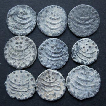 Nederlands-Indië, Aceh. Mooi lotje Tinnen Pitis 1844-1845, Postzegels en Munten