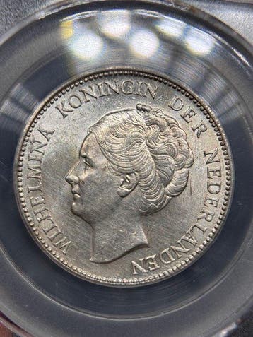 Nederland. Wilhelmina. 1 Gulden 1931 GBCA MS64 (Zonder, Postzegels en Munten, Munten | Nederland