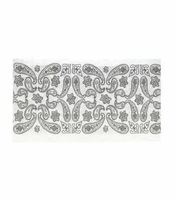 Haarband Multifunctioneel 45x25cm - Paisley Patroon - Wit, Nieuw