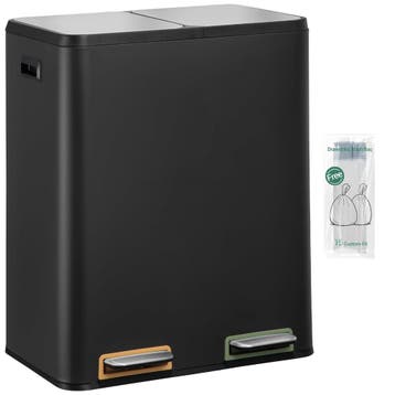 Prullenbak - Afvalbak - Vuilnisbak - 60 Liter - Zwart - Hzua, Huis en Inrichting, Woonaccessoires | Prullenbakken, Verzenden, Zo goed als nieuw