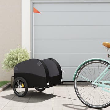 vidaXL Fietstrailer 30 kg ijzer zwart, Fietsen en Brommers, Fietsaccessoires | Aanhangers en Karren, Verzenden, Nieuw