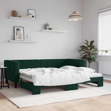 vidaXL Slaapbank met onderschuifbed 90x200 cm fluweel, 90 cm, Eenpersoons, Verzenden, Nieuw