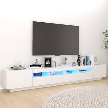 vidaXL Tv-meubel met LED-verlichting 260x35x40 cm wit, Huis en Inrichting, Minder dan 50 cm, Verzenden, Nieuw, Minder dan 100 cm