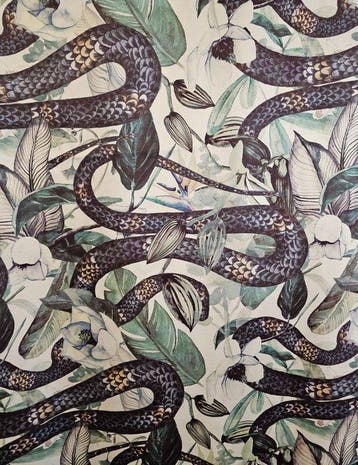 Luxe Art Deco-stof met Serpenti - 300x300 cm - Boheems -