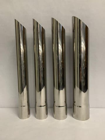 Rvs eindsierstuk slant cutt 18 inch long. 2 - 2.25 - 2.5 - 3, Ophalen of Verzenden, Nieuw