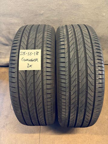 2x Continental UltraContact NXT - 215/55 R18 - DOT 4524, Ophalen, 18 inch, Band(en), Personenwagen