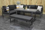 Nevada Loungeset Hoekbank met Ligbed Functie Hoge Tafel met, Tuin en Terras, Tuinsets en Loungesets, Aluminium, Zo goed als nieuw