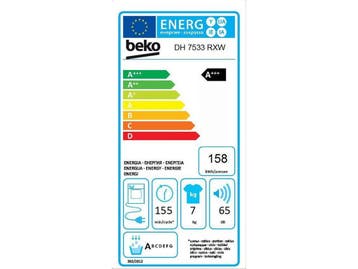Beko DH 7533 RXW - Warmtepompdroger - A+++ energieklasse 7, Verzenden, Zo goed als nieuw