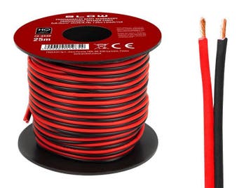HQ luidsprekerkabel 2 x 0.75 mm zwart/rood op rol 25 meter, Ophalen of Verzenden, Nieuw