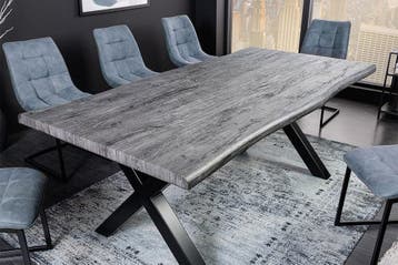 Industriële eettafel WILD 200cm grijs witgekalkt wild eiken, Ophalen of Verzenden, Nieuw