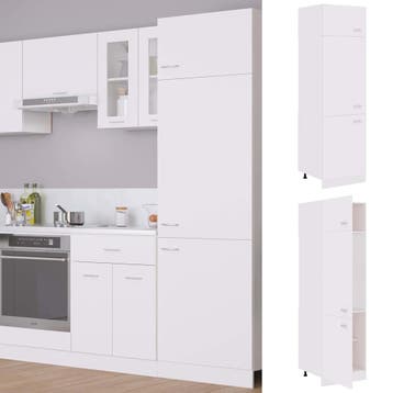 vidaXL Ombouwkast voor koelkast Lyon 60x57x207 cm bewerkt, Verzenden, Nieuw, Wit