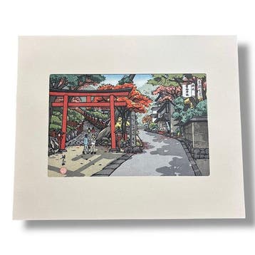 Rakuhoku Ten Views: Kifune-schrijn () - houtsnede -