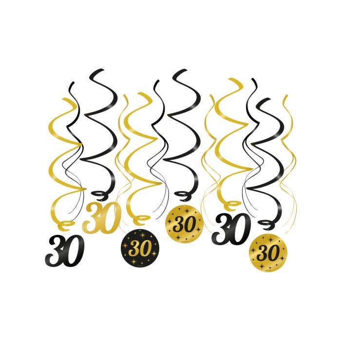 30 jaar Swirl decoratie, Hobby en Vrije tijd, Feestartikelen, Feestartikel, Nieuw, Verzenden
