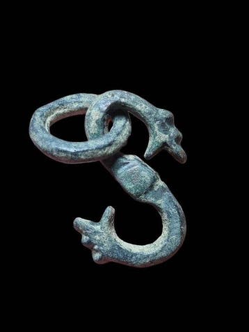 Viking periode Bronze Very Rare Fafnir Amulet Hanger (Zonder
