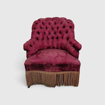 Fauteuil (2) - Damast - Kapitoné-stijl