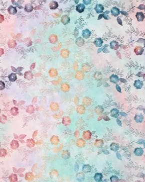 Broderie Katoen Tie Dye Bloemen Multicolor, Hobby en Vrije tijd, Stoffen en Lappen, Nieuw, Overige kleuren