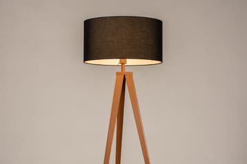 Rietveld Vloerlampen - Zwart, Bruin - Stof, Metaal, Huis en Inrichting, Lampen | Vloerlampen, Verzenden, Nieuw