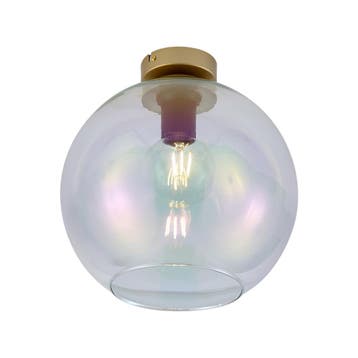 Art Deco plafondlamp goud met regenboog glas - Sandra, Verzenden, Nieuw