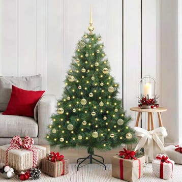 vidaXL Kunstkerstboom met 150 LED met standaard Groen 150 cm, Verzenden, Nieuw