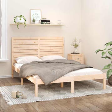 vidaXL Bedframe massief hout 140x200 cm, Bruin, Verzenden, 140 cm, 200 cm