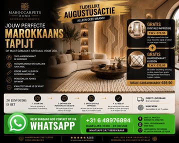 Marokkaans berberTapijt op Maat | Handgemaakt en Uniek, Ophalen of Verzenden, 200 cm of meer, Paars, Nieuw