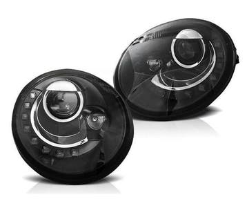 Koplampen VW Beetle 98-05 DRL Zwart, Ophalen of Verzenden, Nieuw