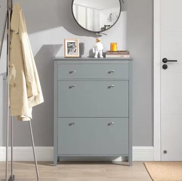 Schoenenkast 2 kleppen lade MDF compact 80×108×25, Verzenden, Nieuw