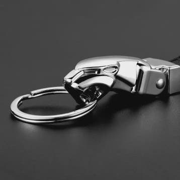 Luxe Luipaardkop Sleutelhanger van Echt Leer & Metaal - Perf, Verzenden, Nieuw