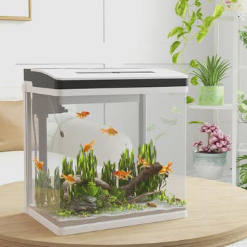 Pawut Aquarium 28L met LED Verlichting en Filter - Wit, Verzenden, Nieuw