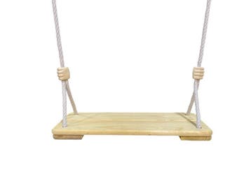 Houten schommel met verstelbare touwen super sterk., Verzenden, Nieuw, Schommel