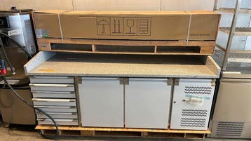 PIZZAWERKBANK MET VITRINE – PROF 800 – 2 DEUREN + 7 LADEN, Verzenden, Nieuw in verpakking