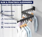 PLAY IT Wanddroogrek 127cm Inklapbaar 18 Haken Zwart Wasrek, Verzenden, Nieuw, Wasrek
