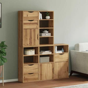 vidaXL Bijzetkasten 5 st ODDA 40x24x79 cm massief, Verzenden, Nieuw, Grenenhout