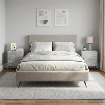 vidaXL Nachtkastje 2 st Betongrijs 43 x 34,5 x 50 cm Bewerkt, Minder dan 45 cm, Verzenden, Nieuw, Minder dan 55 cm