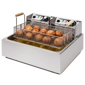 HCB Oliebollen friteuse - 14 liter - 2 x 230V - RVS, Verzenden, Nieuw in verpakking