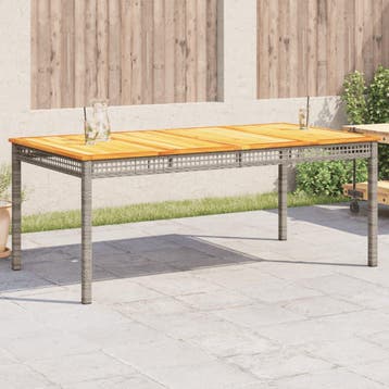vidaXL Tuintafel 180x90x75 cm poly rattan en acaciahout, Tuin en Terras, Verzenden, Nieuw