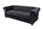 Bank CHESTERFIELD 205 cm, binnenvering, 3-zits, fluweel,, Ophalen of Verzenden, Nieuw