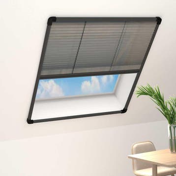 vidaXL Raamhor plissé 80x160 cm aluminium antraciet, Verzenden, Nieuw