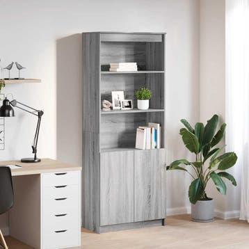 vidaXL buffetkast 70x35x180 cm bewerkt hout grijs sonoma, Minder dan 50 cm, Verzenden, Nieuw, Minder dan 100 cm