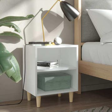vidaXL Nachtkastjes 2 st met massief houten poten 40x30x50, Minder dan 45 cm, Verzenden, Nieuw, Minder dan 55 cm