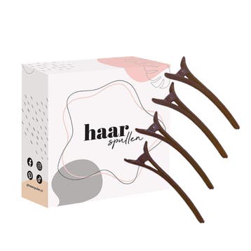 Haarspullen Haarclips bruin - 4st, Ophalen of Verzenden, Nieuw, Make-up