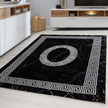 Klassiek Vloerkleed | Plus | Kader | Zwart | 120x170 cm, Verzenden, Nieuw