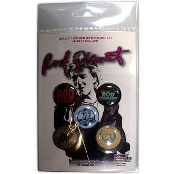 Rod Stewart - Logos - Button - 5-pack officiële merchandise, Ophalen of Verzenden, Nieuw, Kleding